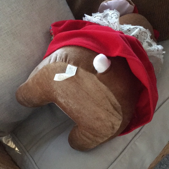 Like new ChristmasRabbit toy- red velvet dress w/ lace trim. Never played with. - Picture 3 of 3